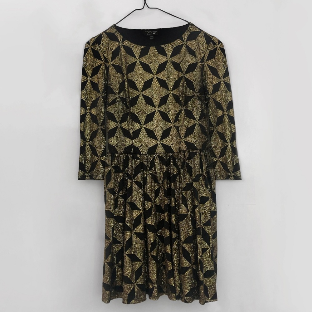Topshop Glitter Print Skater Dress - Picture 2 of 6